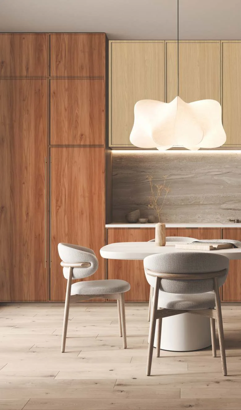 Artis laminate surfaces — wood-grain kitchen cabinetry