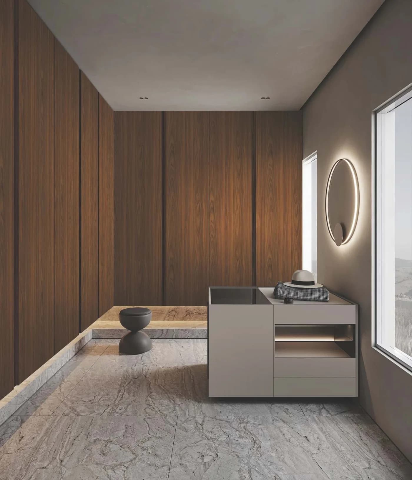 Artis laminate surfaces — warm wooden bedroom interior