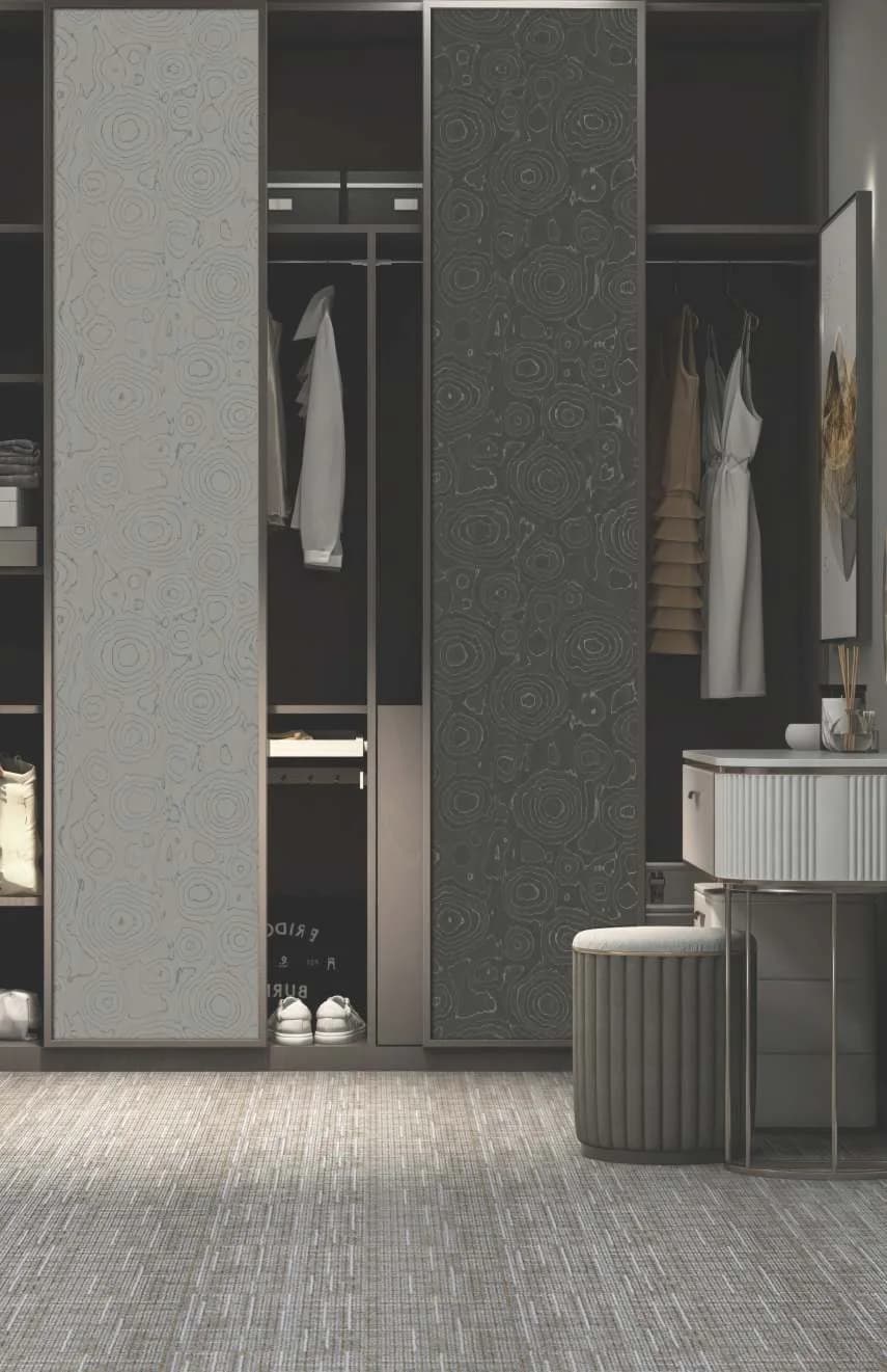 Artis laminate surfaces — abstract-finish wardrobe panels