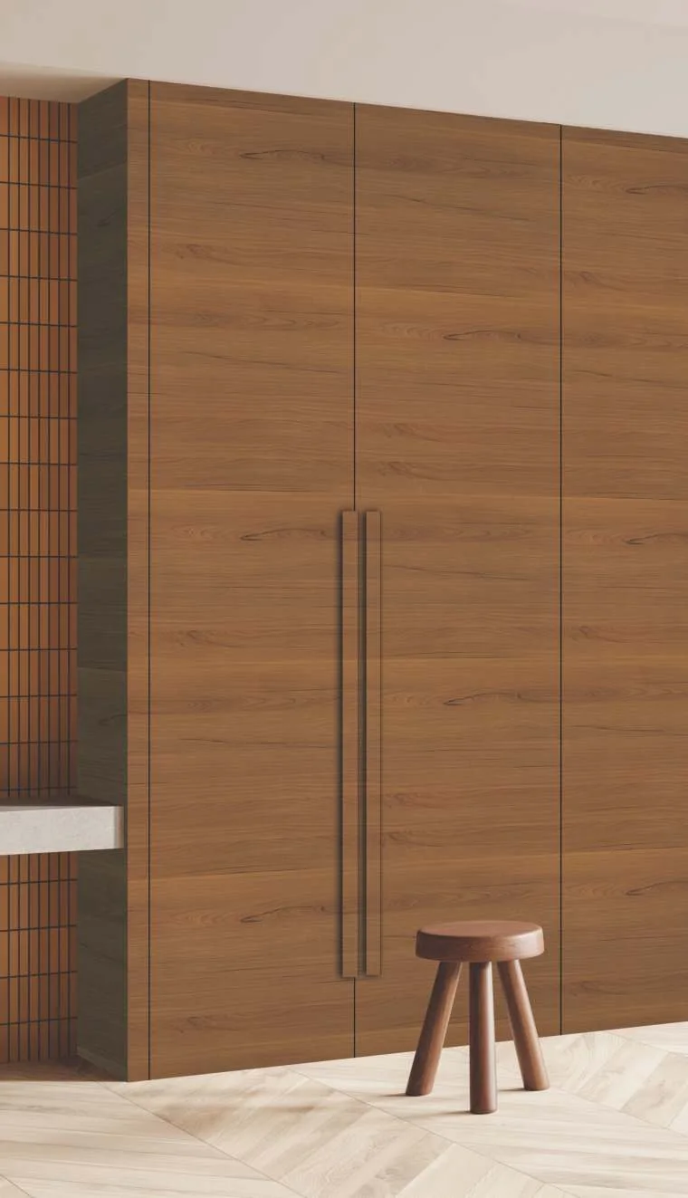 Artis laminate surfaces — wooden bedroom with wardrobe